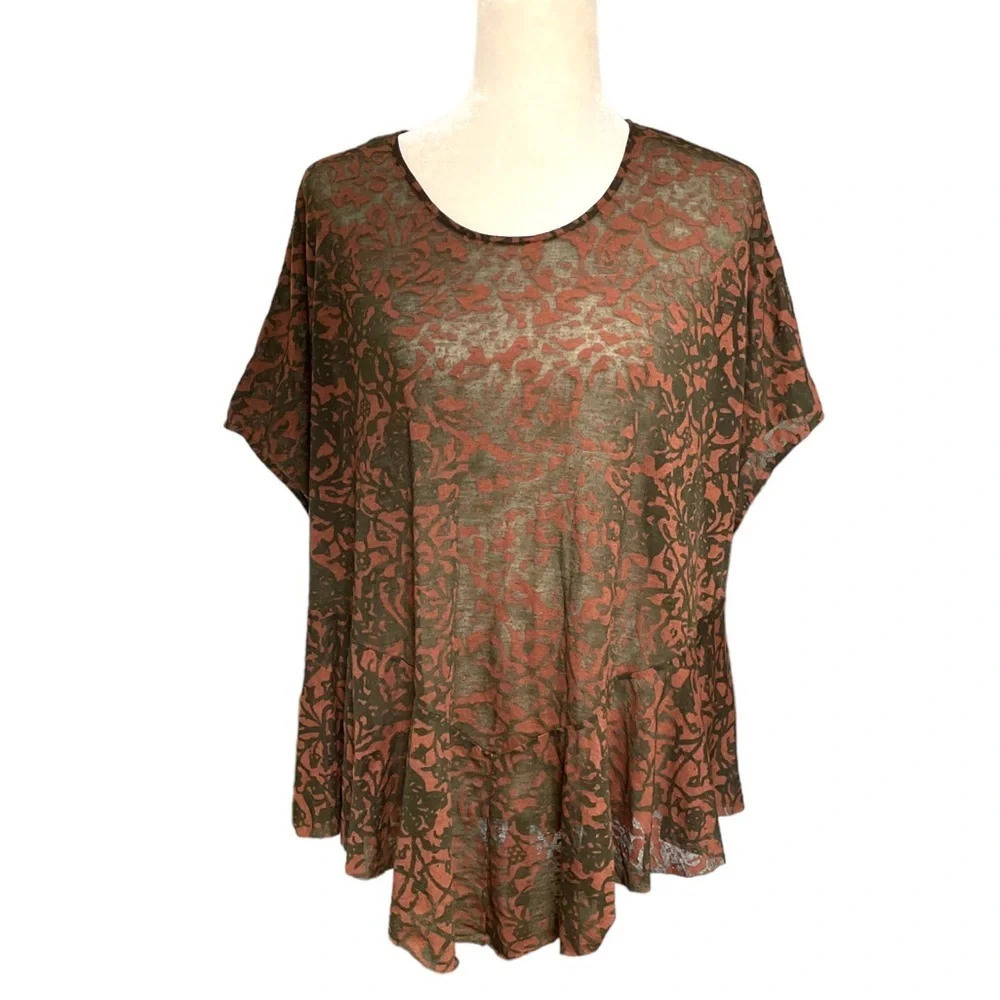 Peruvian Connection anatolia burnout short sleeve top XL - Picture 4 of 10